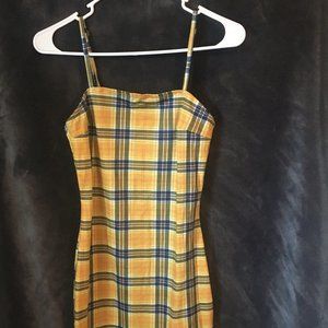 Yellow plaid sundress - adjustable straps